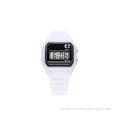 Rectangular White ABS Case Alarm LCD Digital Watches For Gi